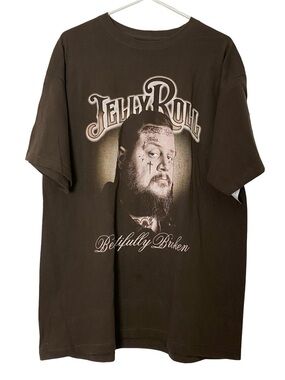 Jelly Roll Tshirt Mens Size XL Beautifully Broken Brown Tee Unisex Crewneck SS
